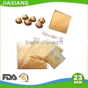 8011 alloy Gold Colored aluminum Foil Paper for chocolate wrapper in sheet or in Roll