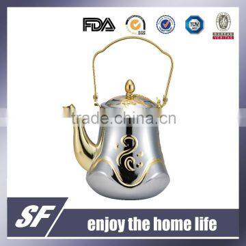 1.6 L Top Handle Arabian Chromium Plating and Gold Plating Stainless Steel Tea Kettle/Tea Pot(SF-7786 SG)