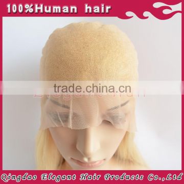 2015 Qingdao new high quality human hair lace wigs blonde