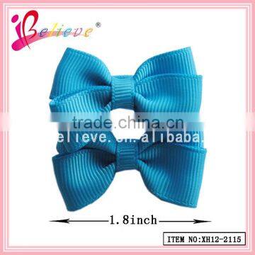 Solid grosgrain ribbon bow high elastic girls thick hair scrunchie