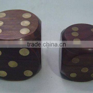 Wooden Game Box in Dice Shape