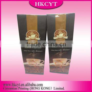 Free sample made in china packaging coffee bean bag with degrassing valve