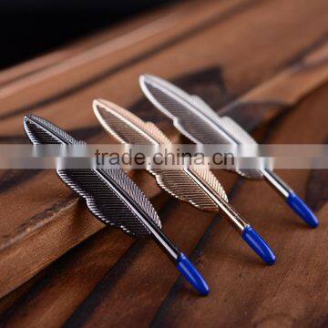 Fashion Charm Accessories High Quality Feather Tie Clips For Men Gift