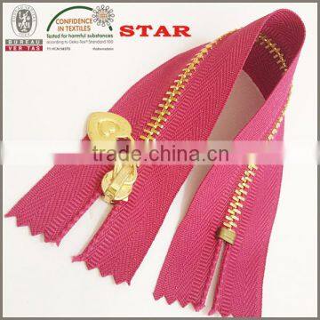 #5 gold color brass zipper for boots