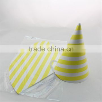 Yellow Stripe Design Party Paper hats