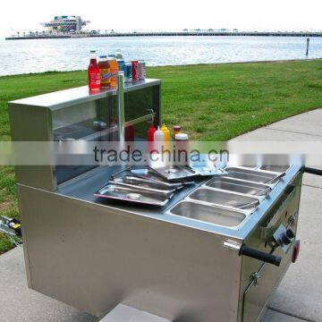 Mobile street hot dog push cart/hamburger vending cart for sale