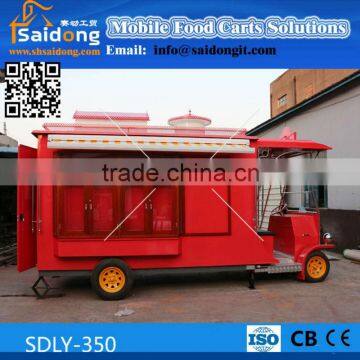 High Quality Ancient mobile food cart-food trailer-vintage food vending cart with wheels for hot sales