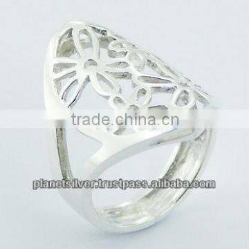 Unique Planet Silver Designer Ring Floral 925 Silver Jewelry