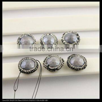 LFD-0092B Wholesale Faceted Stone Beads,Round Shape,with Crystal Rhinestone Paved Loose Connector Beads For Jewelry Making photo-6