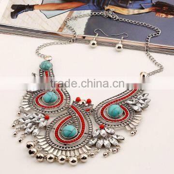 Women Jewelry Set Vintage Boho Turquoise Tassel Pendant Jewelry Sets photo-6