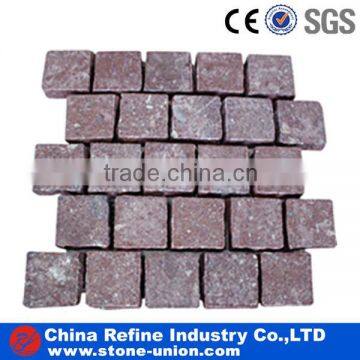 Chinese red granite Paver on mesh