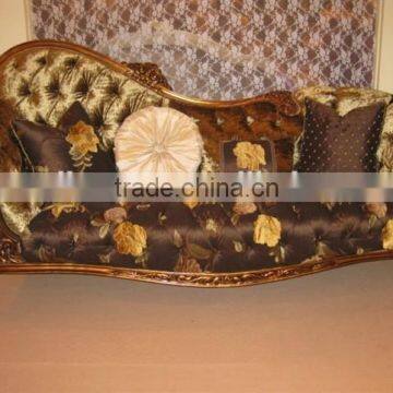 carved wood chaise lounge A006