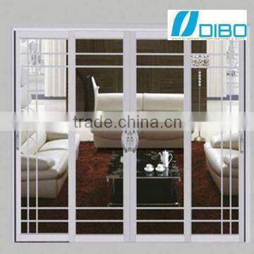 Modern design Double Glass powder coated slide door for wardrobe