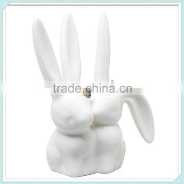 Ceramic Bunny Rabbit Wedding Favor Decoration Ring Holder