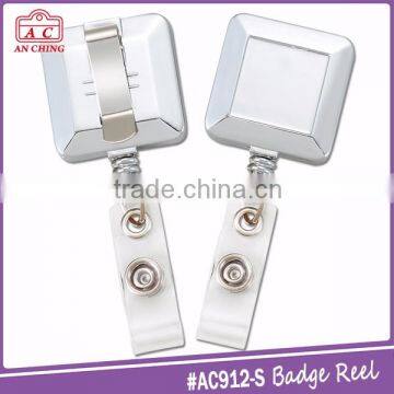Mini Retractable Rectangle or Heart Shape Cable Reel Badge photo-2