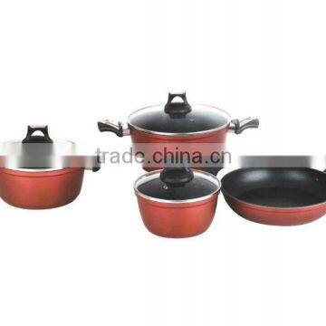 7PCS Forged Aluminium Non Stick Coating Hard Anodized Cook Set C1121