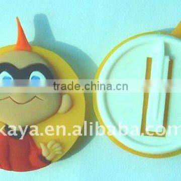 Cartoon boy shaped soft pvc badge