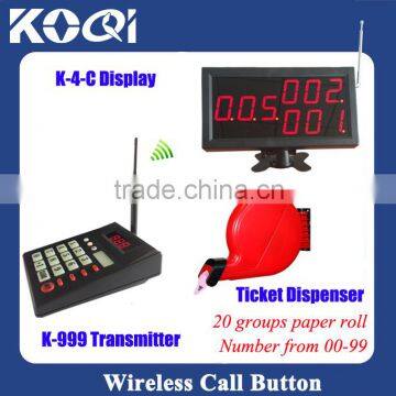 Electronic Simple Guest Queue System Display Receiver With Keypad And Ticket Dispenser