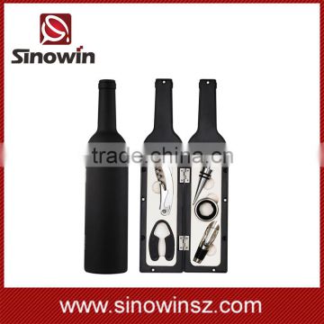 Wine Bottle Accessory Gift Set Case - Corkscrew, Opener, Pourer, Stopper