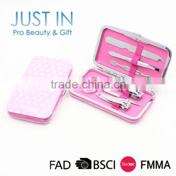 Over 7 Years Girls Pink Dot Wedding Gifts Manicure Set Fingernail Kits