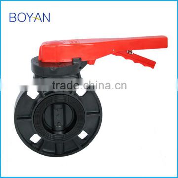 BOYAN zhejiang taizhou red handle black plastic butterfly valve