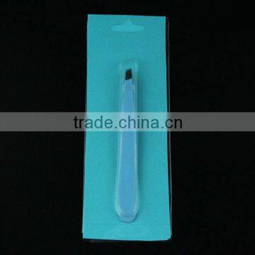 Blister Card Pack Best Beauty Slant Tweezers with Blue Coat