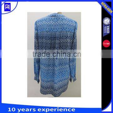 100% Silk Cdc Placement Print Top Blouse Women Shirt Long Sleeve Casual Classic Fit photo-2