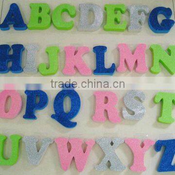 self adhesive glitter EVA Foam alphabet letters/shapes