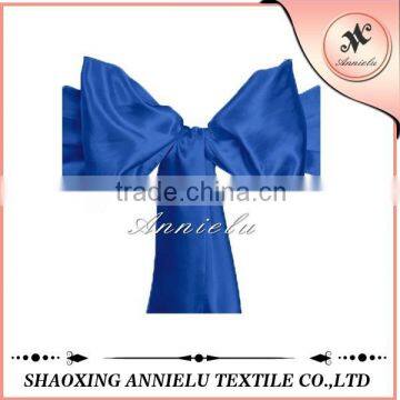 Wholesale blue wedding satin chair sash bow