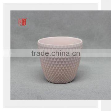 Small Size Decorative Light Pink Color Clay Ceramic Flower Pot