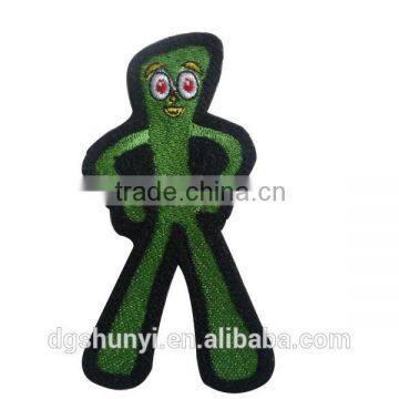 chenille Alien patch with emrboidered thread self-adhesive backing