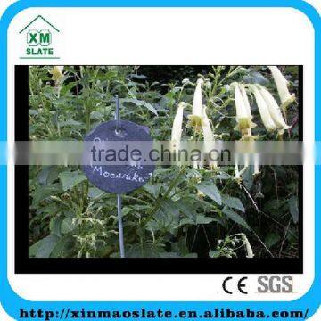 [factory direct] Dia7cm Natural Edge Set Of 4 Hanging Round Slate Plant Label Item HQ-0707CG2A