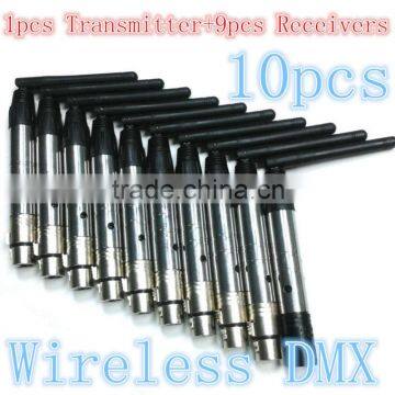 2.4G Wifi DJ Wireless dm Lighting Controller 1pc Transmitter+9pc Receivers 2.4G Wireless 512