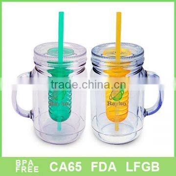 infusion mug with handle and straw