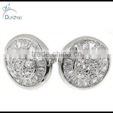 wholesale 925 sterling silver cz round micro pave stud earrings