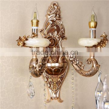 European Style Design Crystal Wall Light Factory Jade Lampshade Wall Light