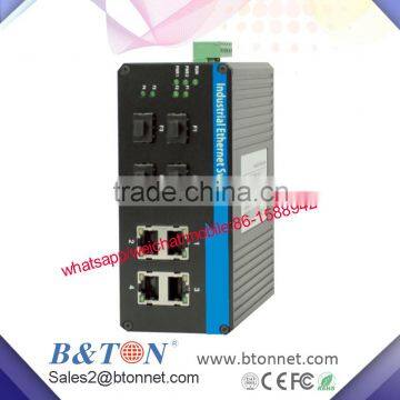 4*1000M SFP Slot+ 4*10/100/1000M RJ45 Port industrial fiber switch