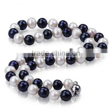 8mm black and white potato shape natural pearl bead freshwater pearl bead