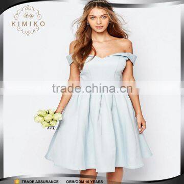 OEM Manufacture Offer Shoulder Woman Dress With Multi Ruffle