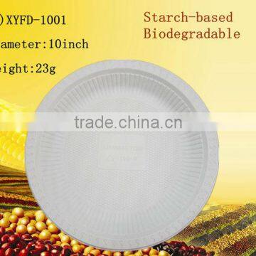 Biodegradable disposable 10inch plate with 3 compartments Bio tableware