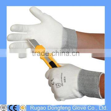 White PU Coated Cut Resistant Gloves,Class 5 Cut Proof Gloves