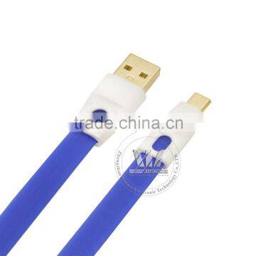 Tangle Free Flat Noodle 4ft Colored Micro USB Charger Cord for Android,Samsung
