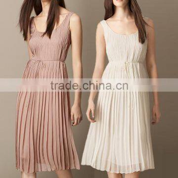 Women's Fit and Flare Dress V-neck Pleated Dress Custom OEM Type Manufacturer Factory Guangzhou