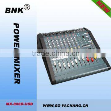 8 Channel Power Mixer Console