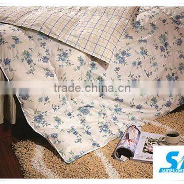 flower printed alternative goose down feather comforter/ micro fiber quilt cover