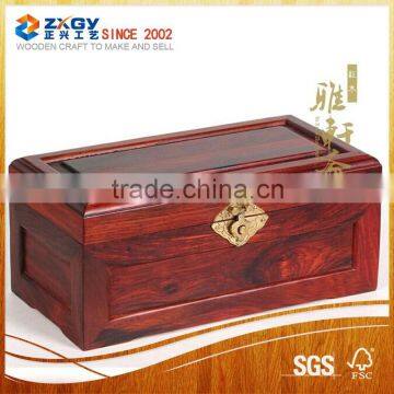 Custom new product wooden wine box with leather handle