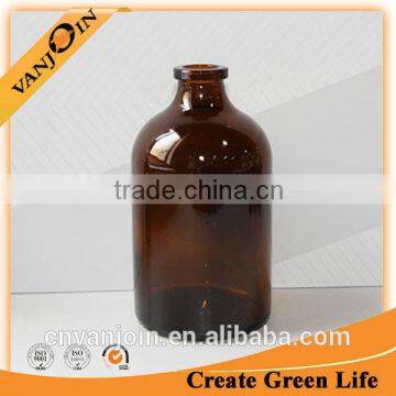 Empty Glass Amber Medical Bottle