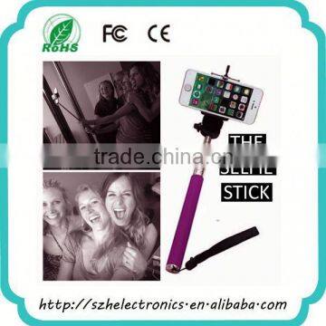 Hot sell factory supply good quality cable selfie stick