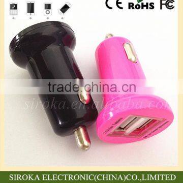 2015 Hot sell CE ROHS approved dual USB car charger adapter 2 port car charger for Android mobile phones