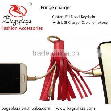 Alibaba China New Style USB Data Cable With PU Tassel For Promotion